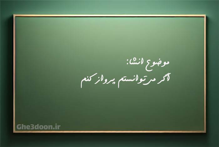 انشا درباره اگر می توانستم پرواز کنم